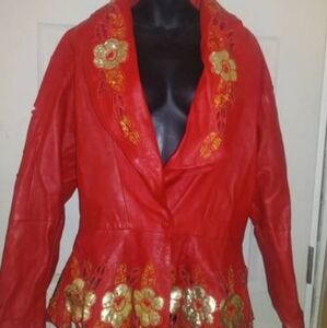 Harry Harry 1980s Red Leather Jacket